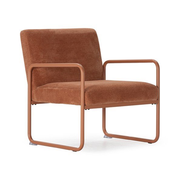 Fotoliu teracotă cu tapițerie din chenille Vince – MOME