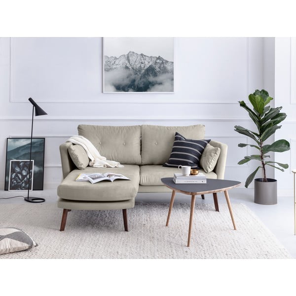 Canapea cu 3 locuri Mazzini Sofas Elena, cu șezlong pe partea stângă, bej deschis-image-1