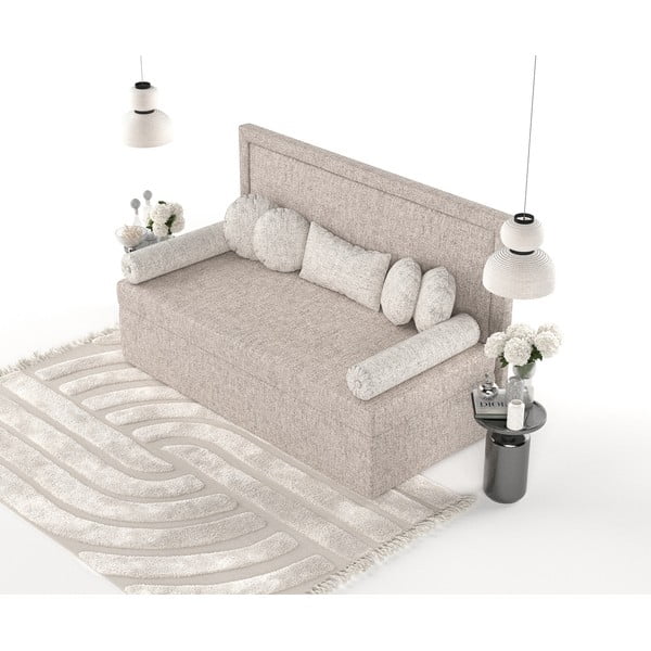 Pat maro deschis tapițat 90x200 cm Scala – Maison de Rêve-image-3