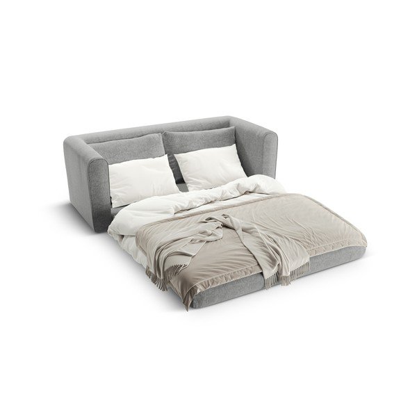 Canapea gri deschis extensibilă 158 cm Lido – Micadoni -image-1