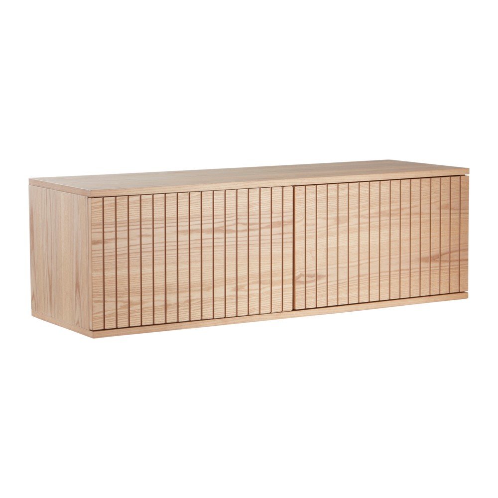 Comodă TV în culoare naturală cu aspect de lemn de frasin 120x38x40 cm Sandviken – Jotex
