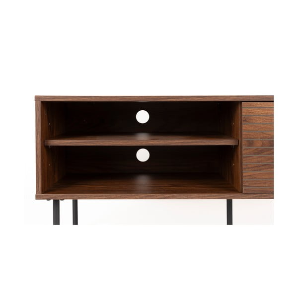 Comodă TV maro cu aspect de lemn de nuc 120x50x40 cm Stripes – White Label-image-4