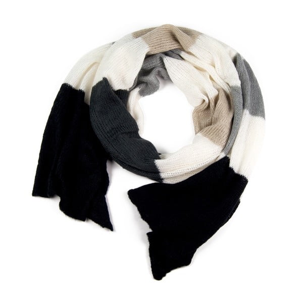 Fular Art of Polo Belinda, negru-alb-gri