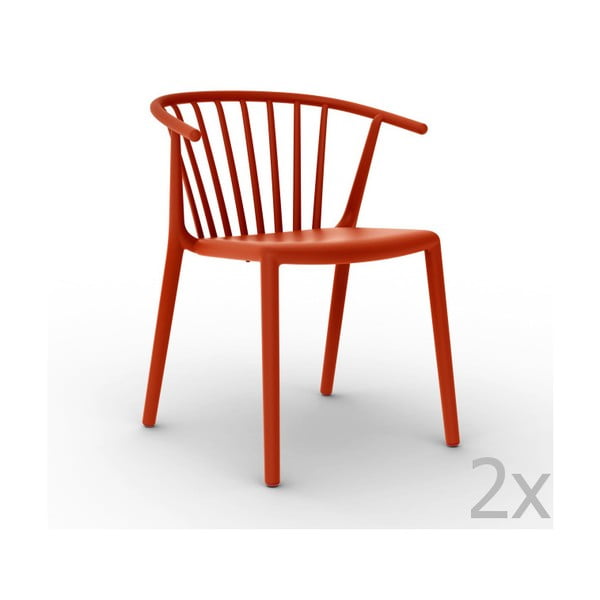 Set 2 scaune grădină Resol Woody, roșu