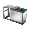 Coș de gunoi de plastic pentru deșeuri selecționate/încorporat 16 + 10 l Tower - Elletipi