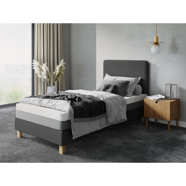 Pat gri închis tapițat cu somieră 90x200 cm Lotus – Cosmopolitan Design-image-4