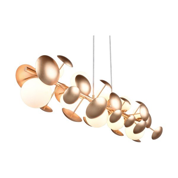 Lustră alb-auriu  cu abajur din sticlă Bubble – Trio Select-image-1