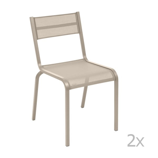 Set 2 scaune de grădină Fermob Oléron, bej