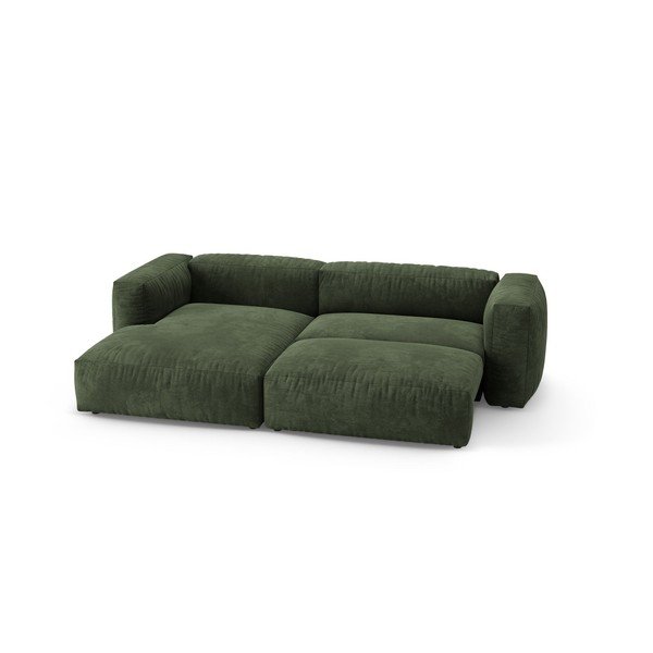 Colțar modular verde extensibil cu tapițerie din catifea (cu colț pe partea stângă/cu șezlong) – Micadoni -image-3