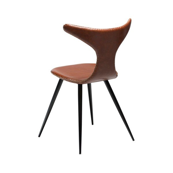 Scaun din piele artificială DAN-FORM Denmark Dolphine, maro-image-1