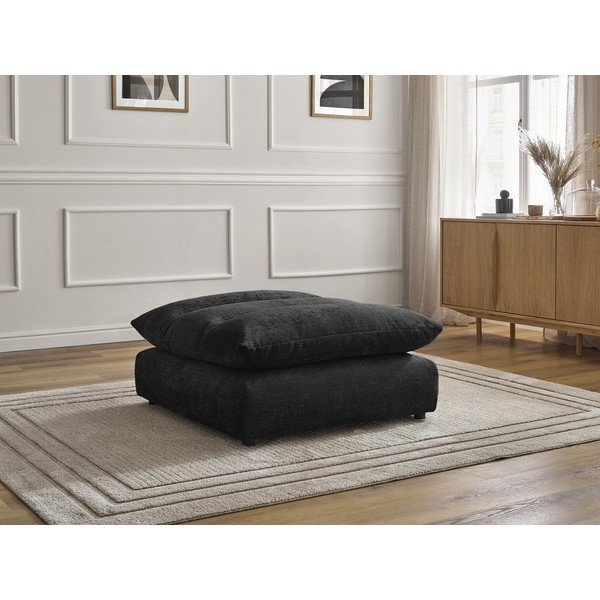 Taburet negru cu tapițerie din chenille Neil – Bobochic Paris-image-1