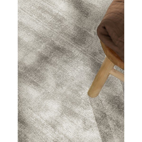 Covor gri țesut manual rotund din viscoză ø 120 cm Noemi – Vikosa-image-3