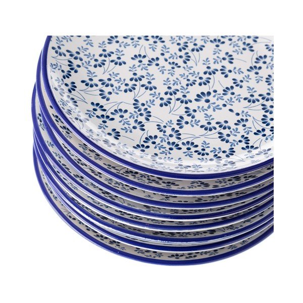 Farfurie Unimasa Meadow, albastru - alb -image-2