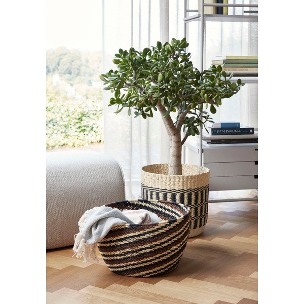 Set 2 coșuri Hübsch Natur, negru - maro-image-1