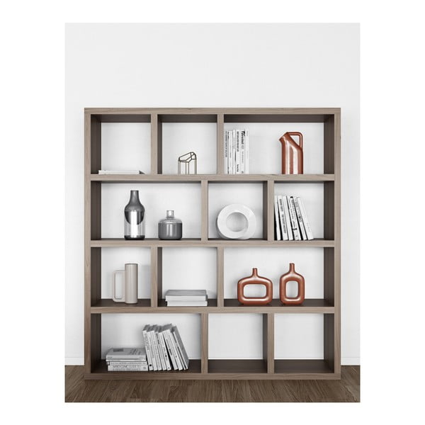 Bibliotecă în culoare naturală cu aspect de lemn de nuc 150x159 cm Berlin – TemaHome-image-4
