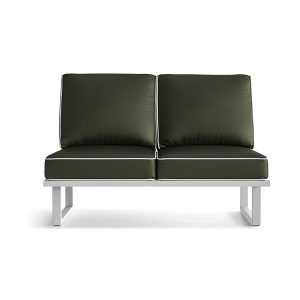 Canapea cu 2 locuri și margini albe, pentru exterior Marie Claire Home Angie, verde olive