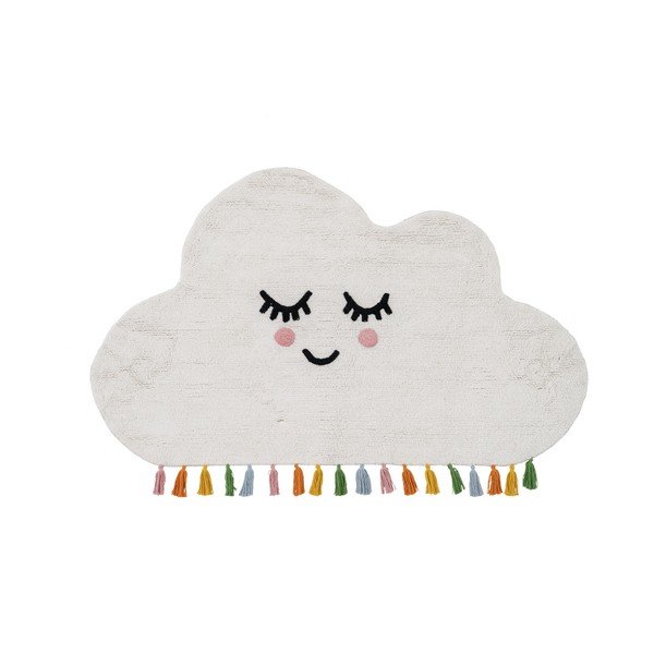 Covor pentru copii alb din bumbac 90x150 cm Cloud – Ixia