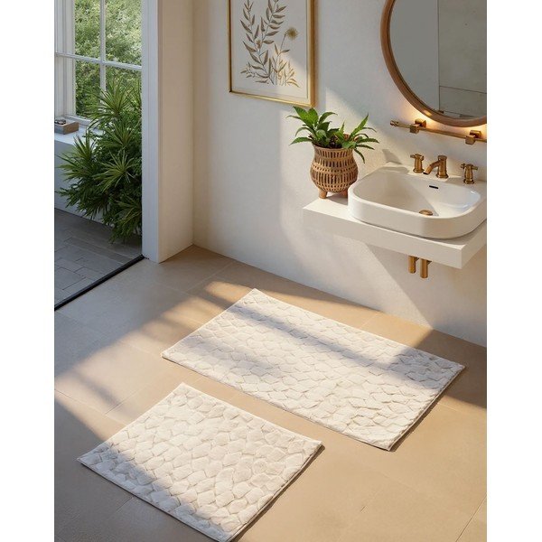 Covorașe de baie crem 2 buc. 60x100 cm Rabbit – Foutastic-image-1