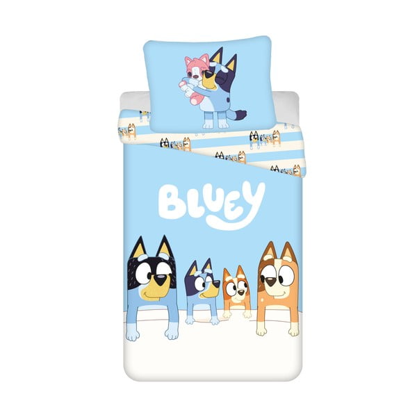 Lenjerie de pat pentru copii din bumbac pentru pat de o persoană 140x200 cm Bluey – Jerry Fabrics