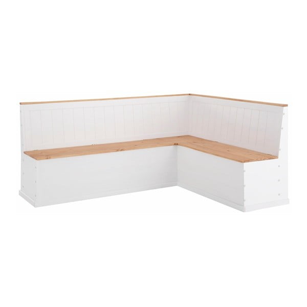 Bancă de colț variabilă din lemn masiv de pin Støraa Silas, alb-image-3