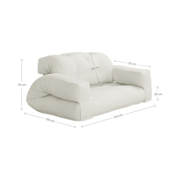 Canapea neagră extensibilă 140 cm Hippo - Karup Design-image-3