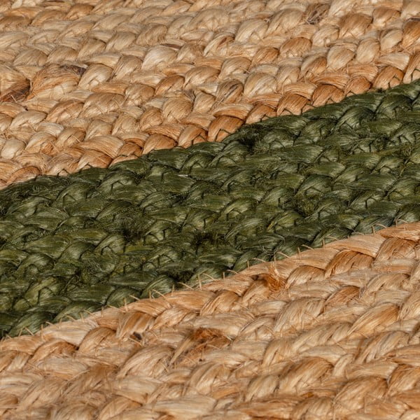 Covor verde închis/în culoare naturală țesut manual din iută 160x230 cm Grace Green – Flair Rugs-image-2
