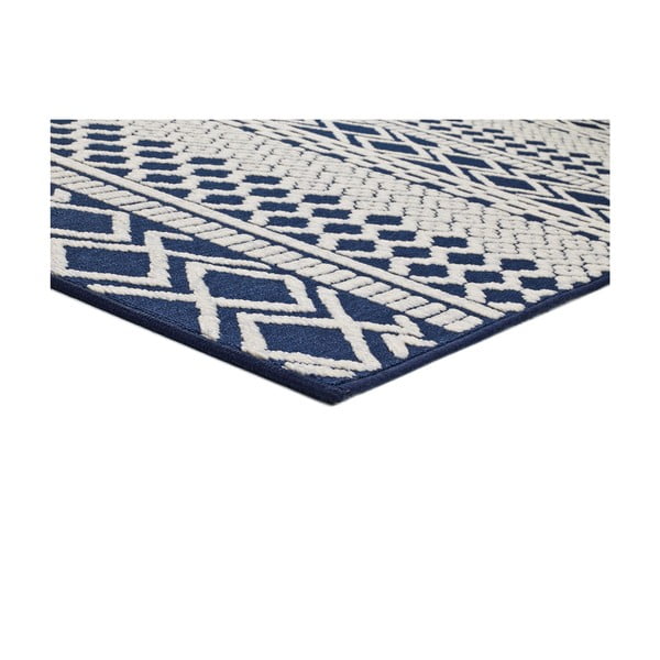 Covor pentru exterior Universal Cannes ZigZag, 200 x 140 cm, albastru-alb-image-1
