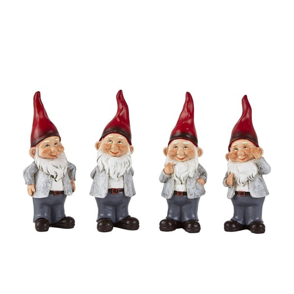 Set 4 figurine decorative de Crăciun KJ Collection Dwarfs, 15 cm