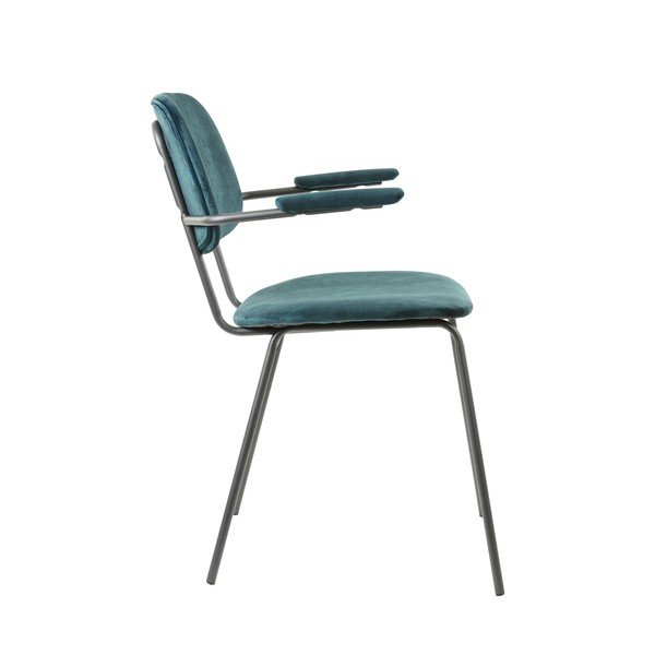 Scaun de dining verde petrol din catifea Emma – Light & Living-image-3