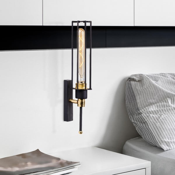 Aplică de perete neagră/aurie ø 8 cm Fellini – Opviq lights-image-1