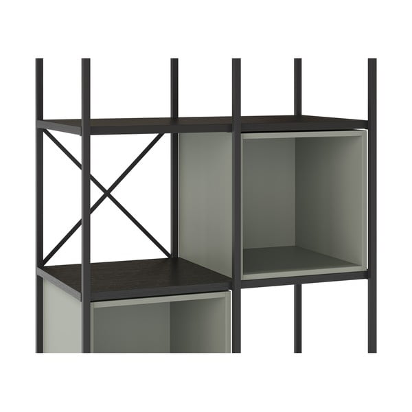 Bibliotecă verde/neagră 71x179 cm Anya – Marckeric-image-4