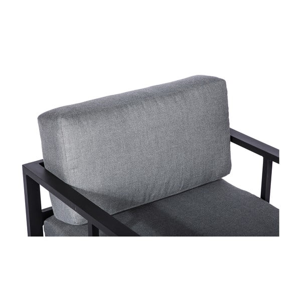 Set fotolii de grădină Bellisima și masă neagră Loris, ø 35 cm, gri grafit-image-4