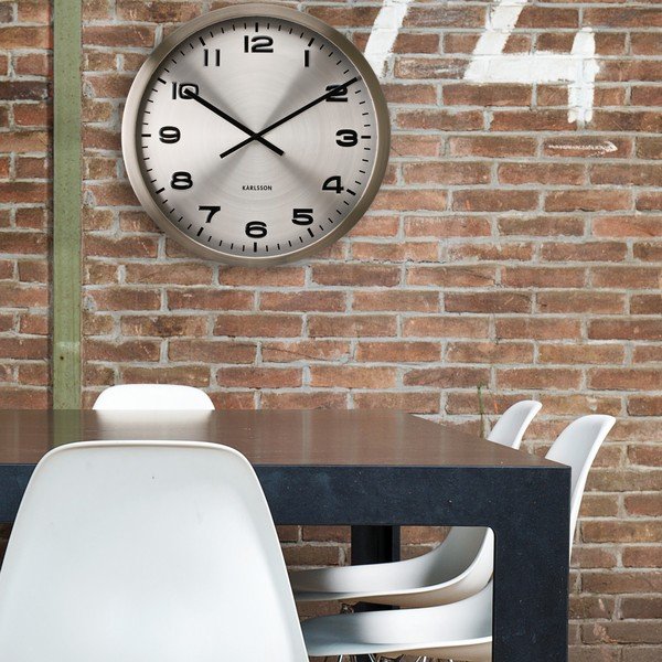 Ceas de perete Present Time Maxie, argintiu -image-1