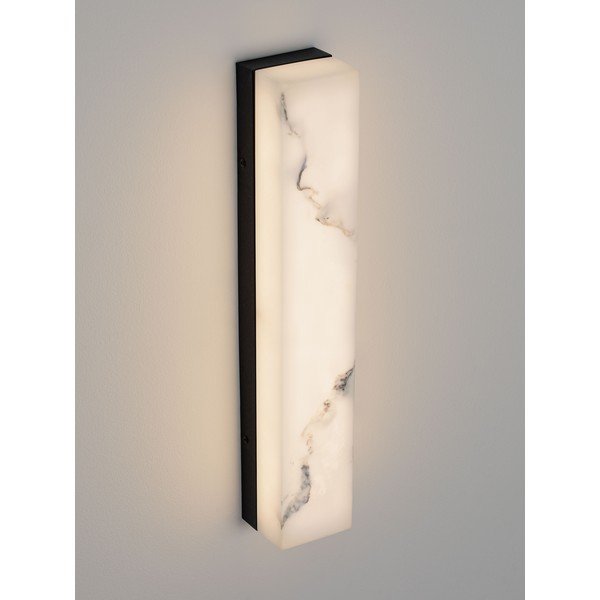 Aplică de perete albă/negru-mat LED cu aspect de piatră Shado – Nova Luce-image-4