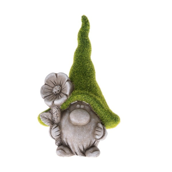 Decorațiune din ceramică Dakls Gnome, înălțime 25 cm, verde - gri