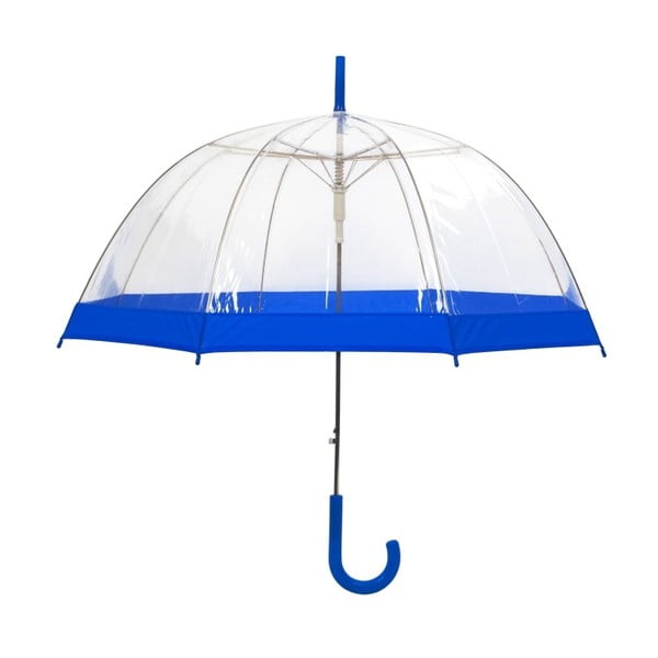 Umbrelă transparentă Ambiance Birdcage Border, ⌀ 85 cm, detalii albastre