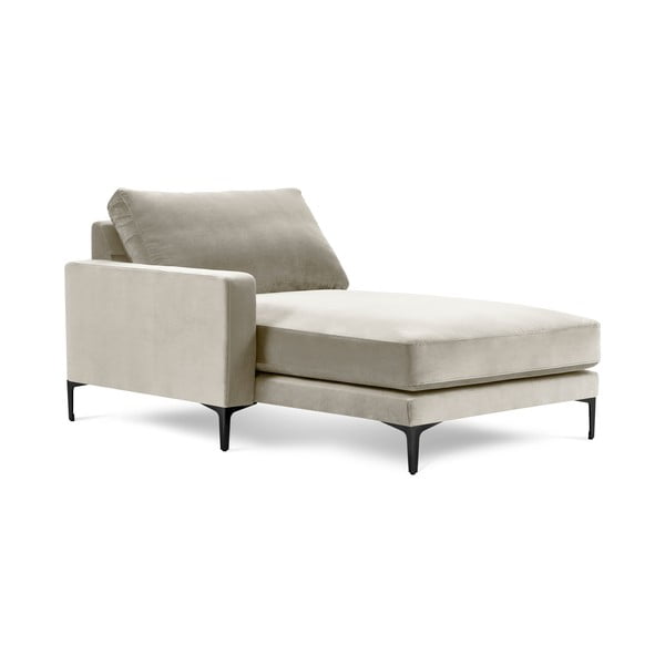 Șezlong cu tapițerie din catifea Kooko Home Harmony, colț pe stânga, bej-image-2