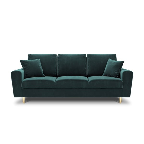 Canapea petrol extensibilă, cu spațiu de depozitare cu tapițerie din catifea 235 cm Kyoto – Cosmopolitan Design