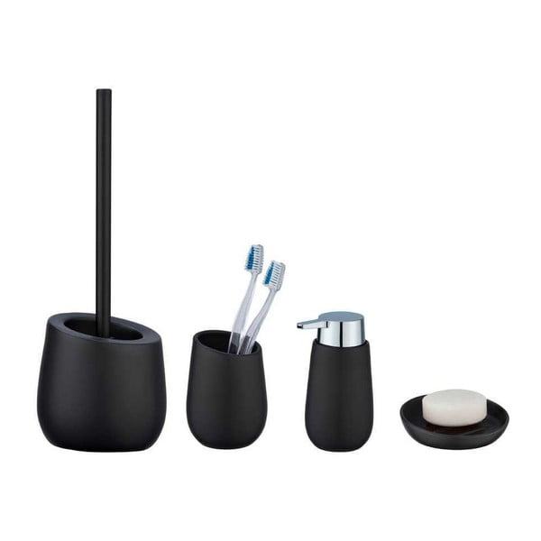 Set de accesorii de baie negru mat din ceramică Badi – Wenko