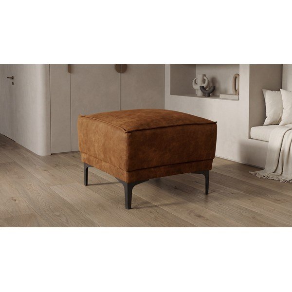 Taburet maro coniac cu tapițerie din imitație de piele Copenhagen – Scandic-image-4