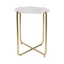 Masă auxiliară din blat de marmură White Label Timpa, alb