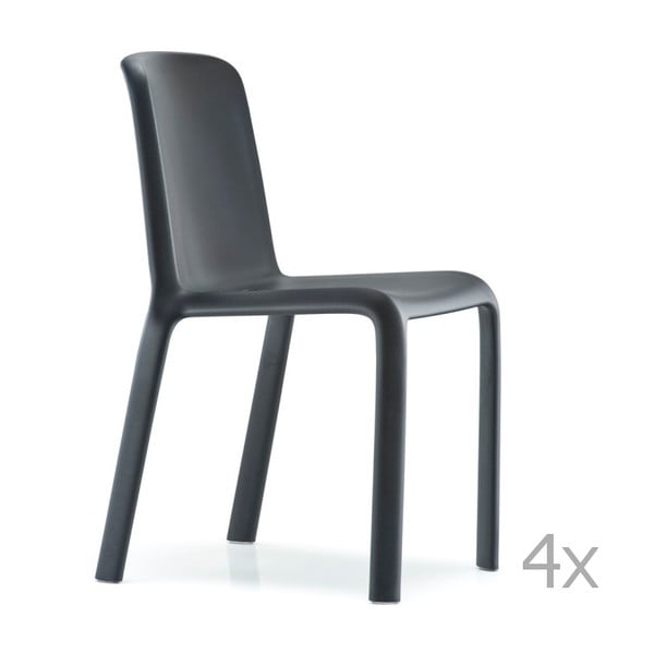 Set 4 scaune Pedrali Snow, negru