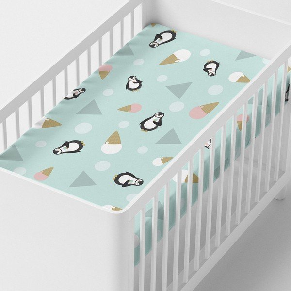 Cearșaf din bumbac pentru copii Happynois Skymo Day, 120 x 60 cm-image-1