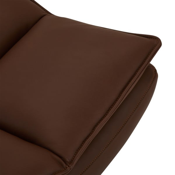 Taburet maro închis cu tapițerie din piele Miami – Furnhouse-image-3