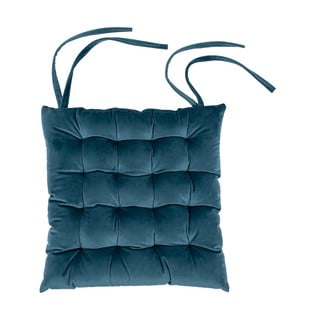 Pernă scaun din catifea Tiseco Home Studio, 37 x 37 cm, albastru
