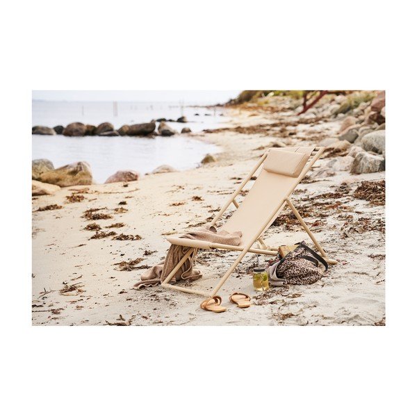 Șezlong de grădină bej din metal Curtis – House Nordic-image-1