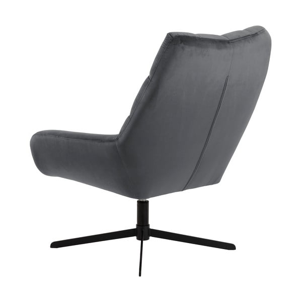 Fotoliu gri pivotant cu tapițerie din catifea Paris – Actona-image-3