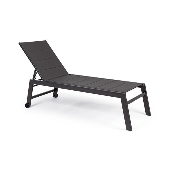 Șezlong de grădină gri antracit din metal Hilde   – Bizzotto