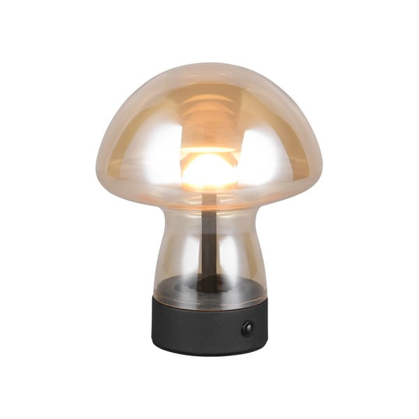 Veioză chihlimbar LED cu abajur din sticlă (înălțime 18 cm) Dooley – Trio-image-1