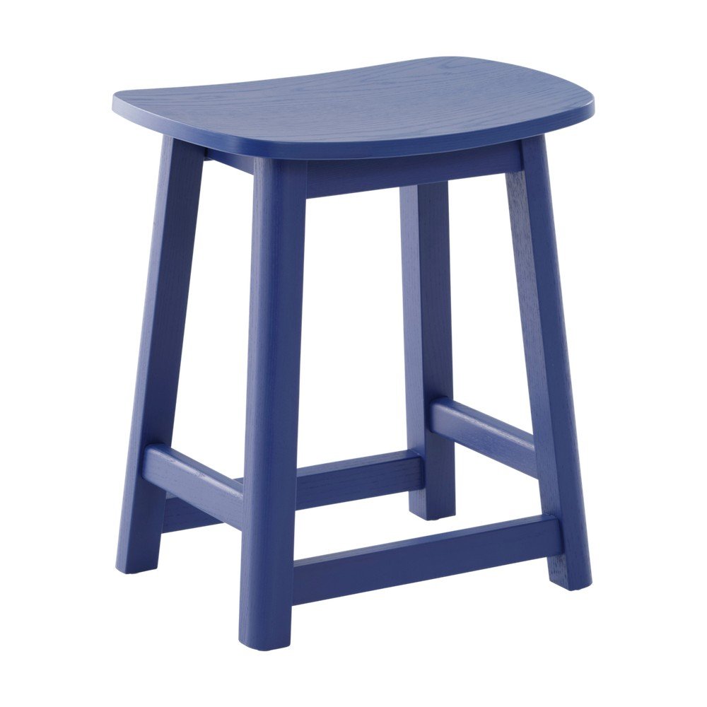 Scaun tip taburet albastru din lemn de frasin Selene – Jotex
